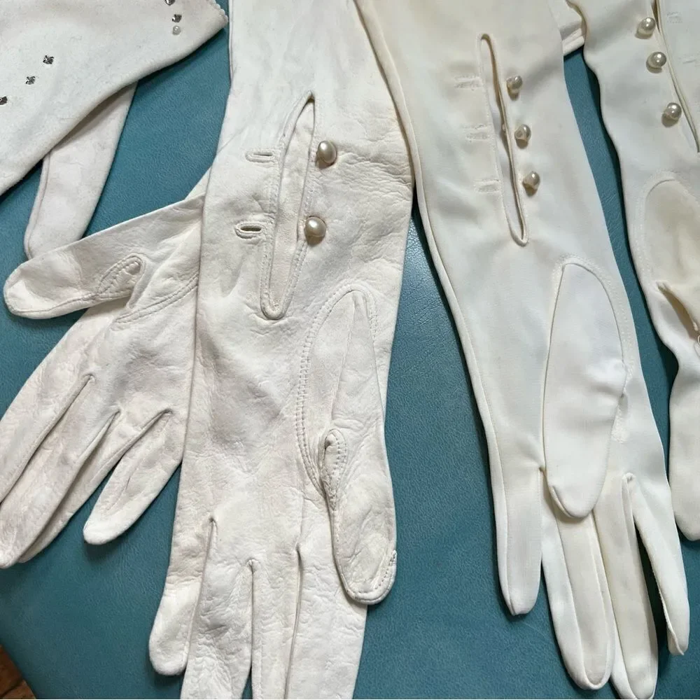 Three Pairs of Vintage MCM Ivory / White Gloves Lot